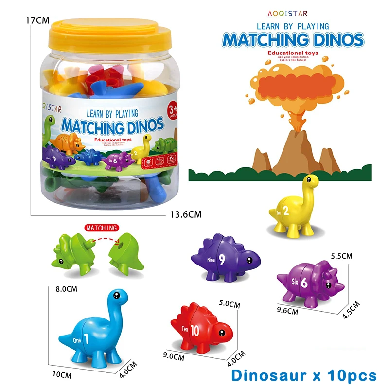 Kinderen Regenboog Bijpassende Dinosaurus Montessori Speelgoed Letter Digitale Kleur Vorm Educatieve Sensorische Sorteerspellen Vroeg Leren Speelgoed