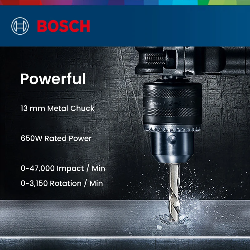 650W Heavy Impact Drill Bosch GSB13RE 47000rpm Variable Speed Motor Adjustable Screwdriver Metal Brick Wall Hammer Drill Machine