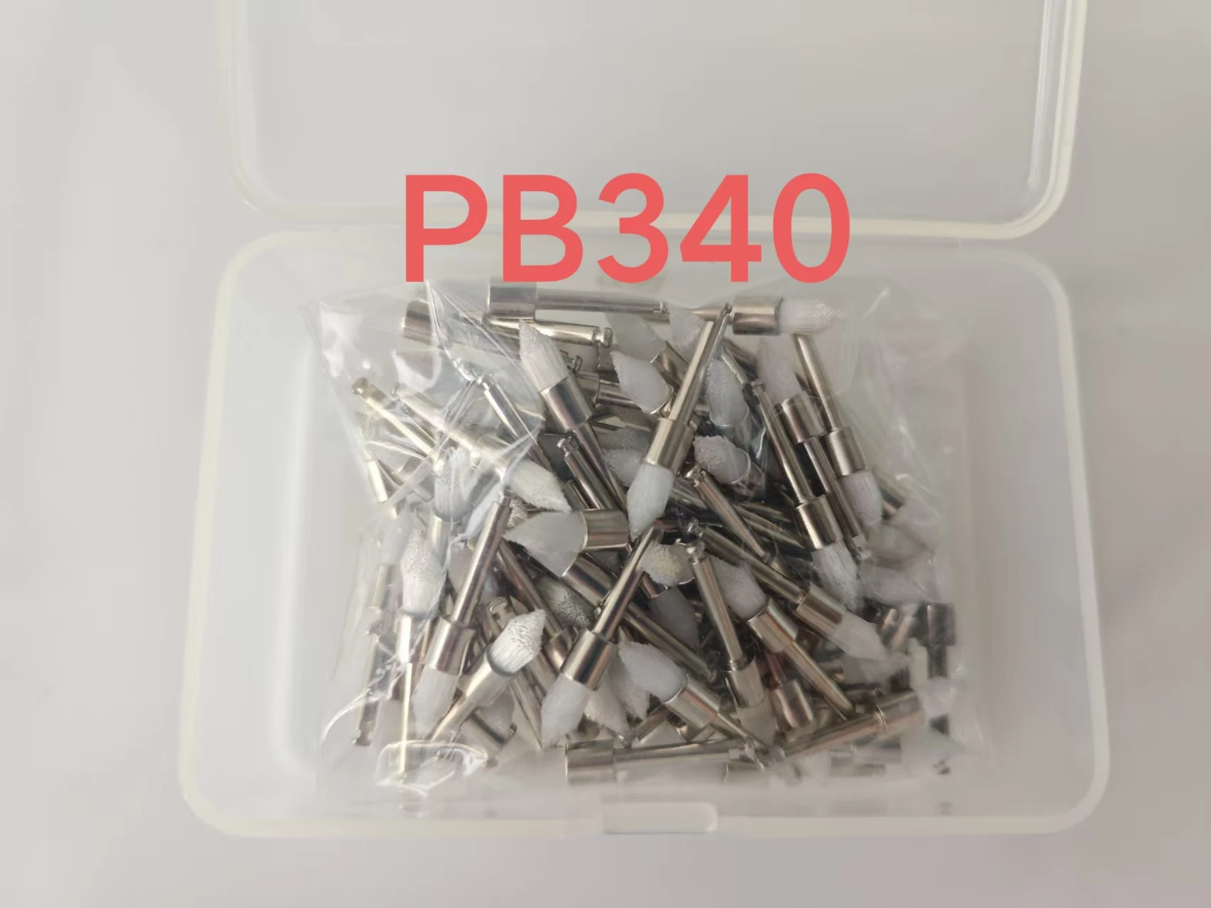 100PCS Dental Prophy Brushes Latch Style Flat Bowl White Nylon Dentist Polishing Prophy Brush PB310 PB340 PC310 PC340 for Oral C