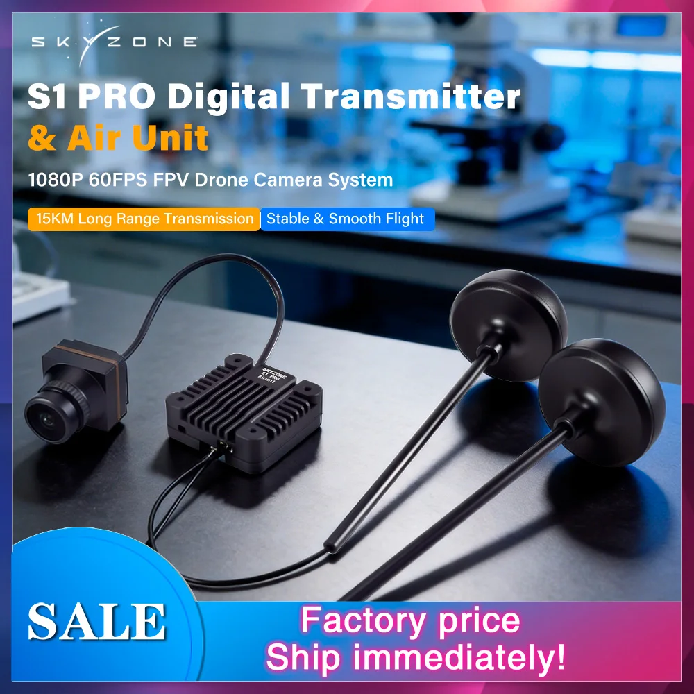 

SKYZONE S1 PRO Digital Transmitter 1080P 60fps Low Light Camera Dual Antenna Transmission Support OSD Flight Data For FPV Drone