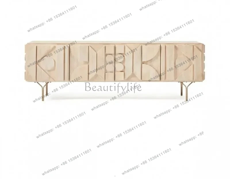 

LX49Medieval Nordic solid wood TV cabinet Modern simple living room locker Vintage log cabinetSSS