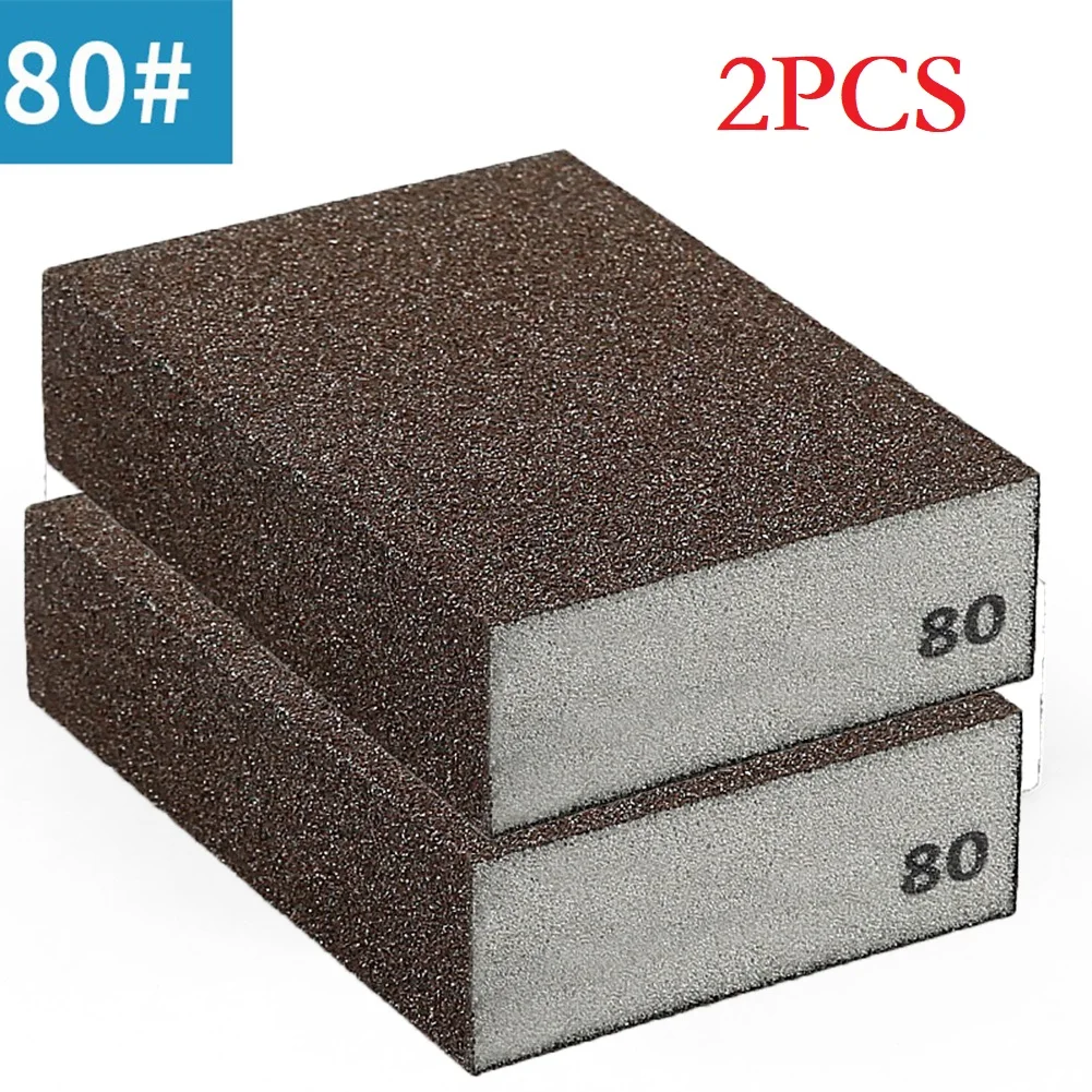 2PC Sanding Sponge Blocks with Multiple Grits for Efficient Polishing on Various Surfaces Washable and Reusable