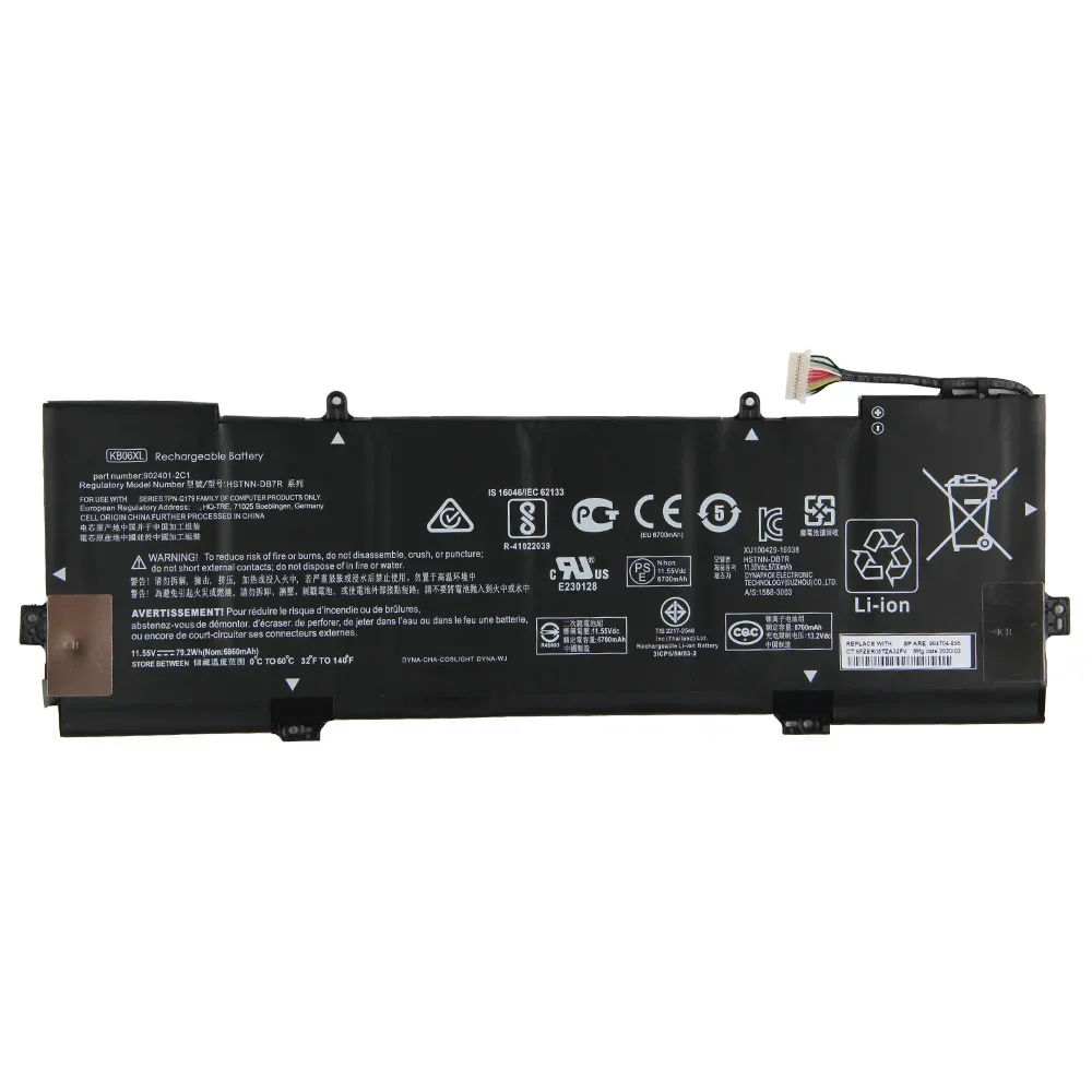 New Replacement Battery KB06XL HSTNN-DB7R For HP Spectre X360 15-B Z6K97EA 902401-2C1 Z6L01EA Z6K99EA 6860mAh High Capacity