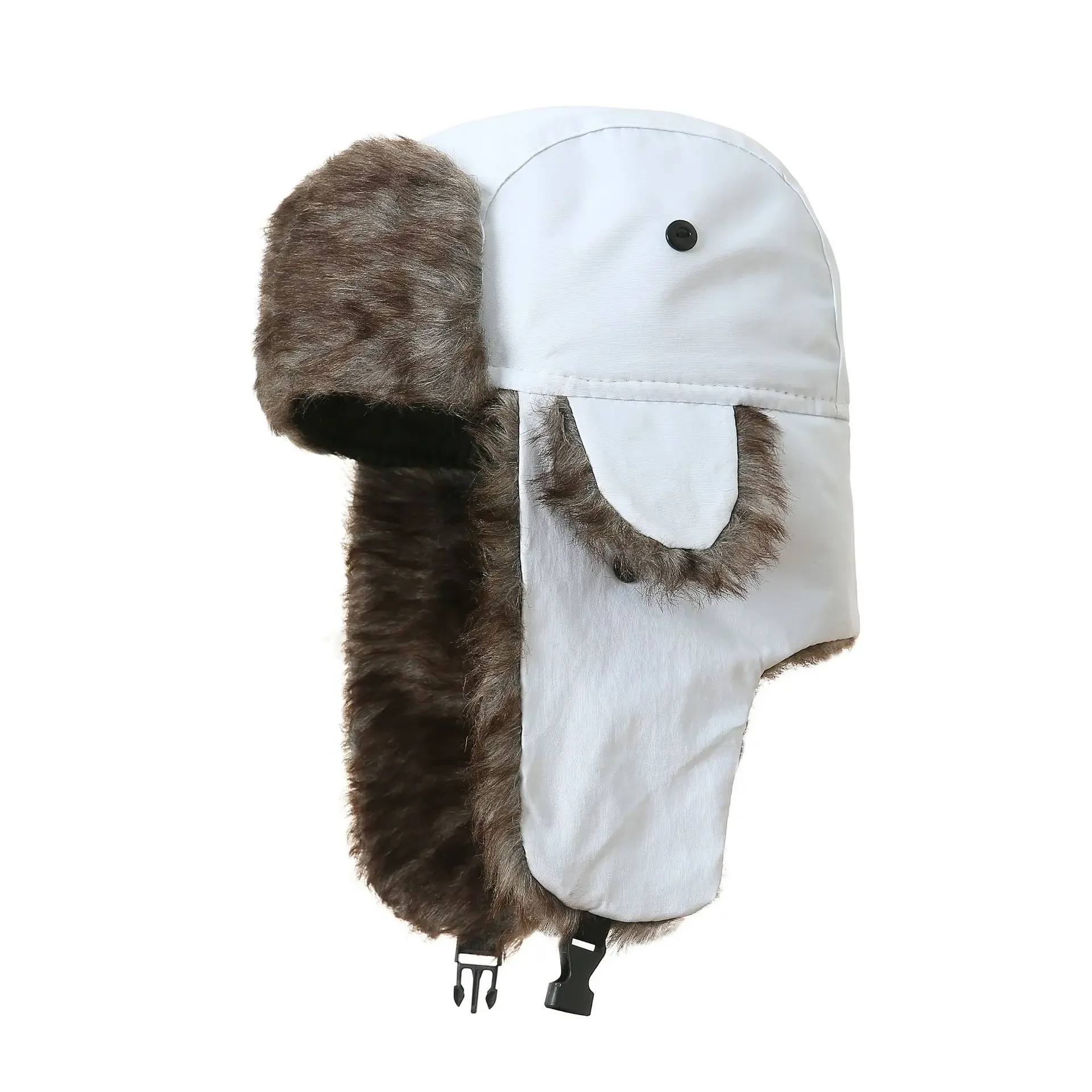 Oohmy-Chapeau de Bombardier Ushanka pour Homme et Femme, Casquette d'Hiver en Fausse Fourrure de Lapin avec Oreillettes