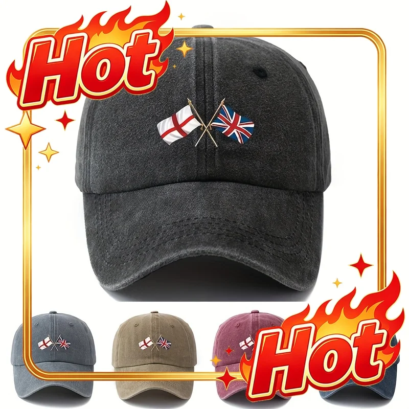 Custom Hat Stylish And Adaptable Printed Baseball Cap Featuring The England Union Jack, a Classic Retro Lightweight Hat Ideal fo