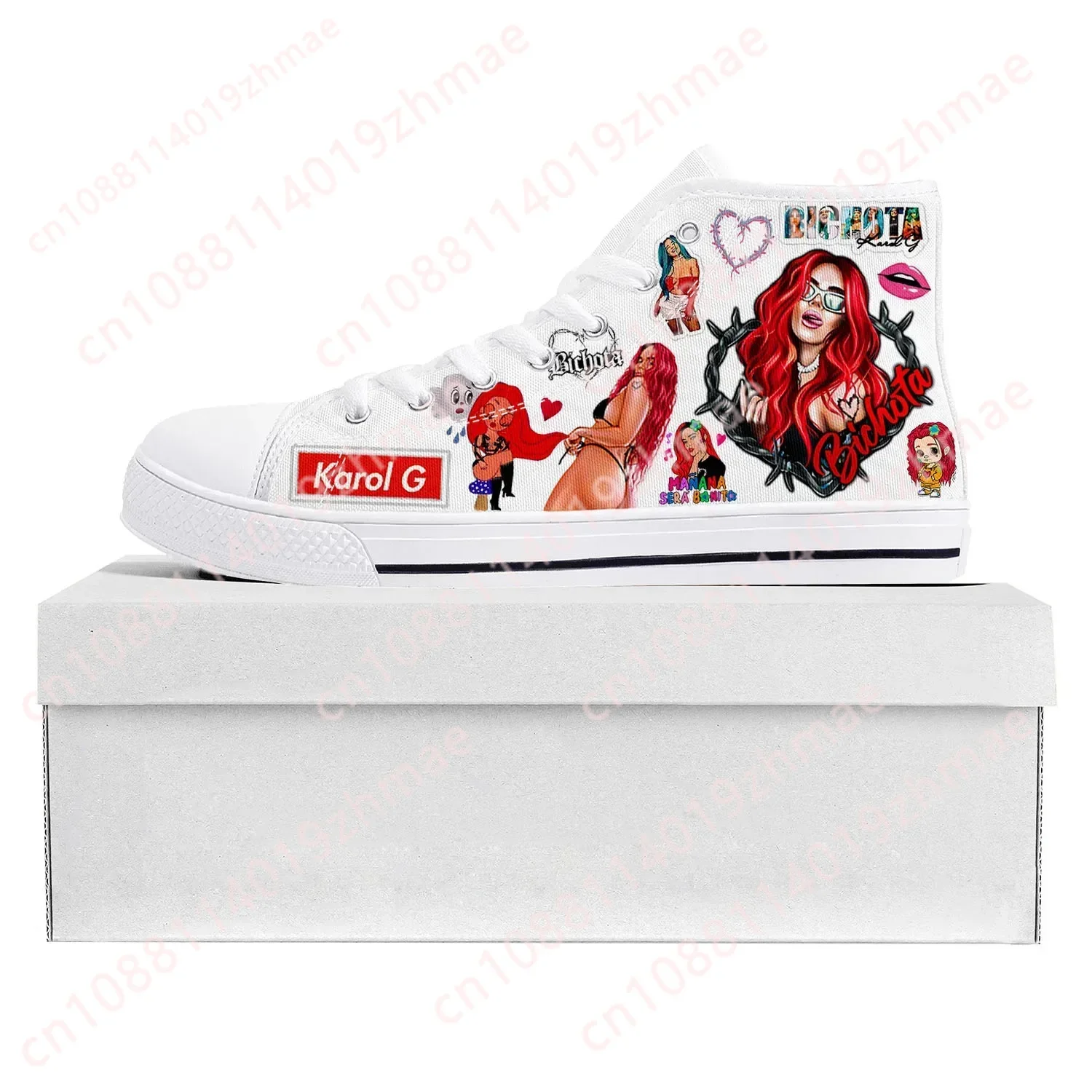 

Высококачественные кроссовки Karol G Bichota, мужские, женские, подростковые, холщовые, повседневные, для пар, на заказ, белые