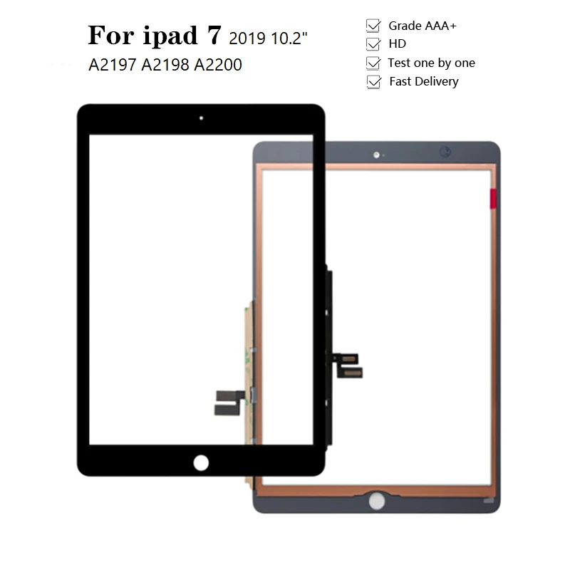 Touch Screen Digitizer Panel Assembly Display With Adhesive For iPad 7 8 2019 2020 A2197 A2198 A2200 A2270 A2428 A2429 A2430