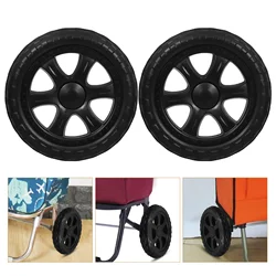 2 Pcs Cart Shopping Wheels Industrial Caster Flat Swivel Plate Plastic Replacement