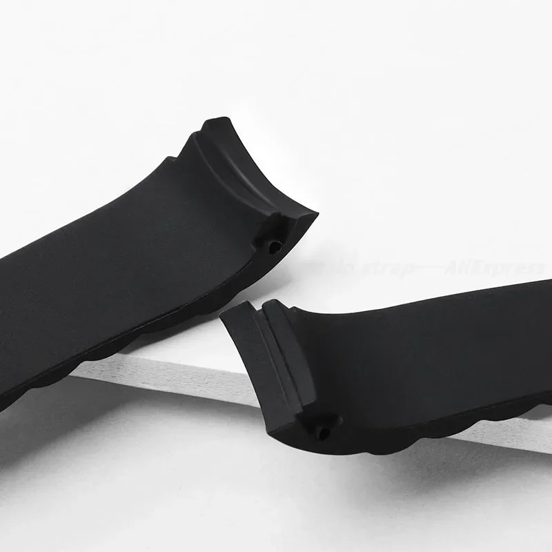 حزام سيليكون منحني لسايكو ، شريط رولكس ، سوار ناعم مقاوم للماء ، إبزيم قابل للطي ، سوار نهاية قوس عالمي ، 20 ، 22 ks