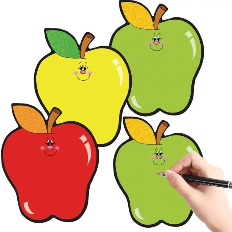 Conjunto 30 cartões boletim 5,5 x 4,5 polegadas recortes formato fruta volta às aulas, suprimentos para sala