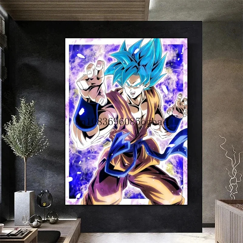 

Japan Classic Anime Goku Vegeta Dragon Ball Mural Cartoon Home Decor Living Room HD Poster Painting Christmas Gift for Children