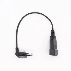 Europea 90 Degree Male Plug To Female Socket Power Extension Cable For PC Computer PDU 0.3m/0.6m EU 2 Prong Bend Angled AC Cord