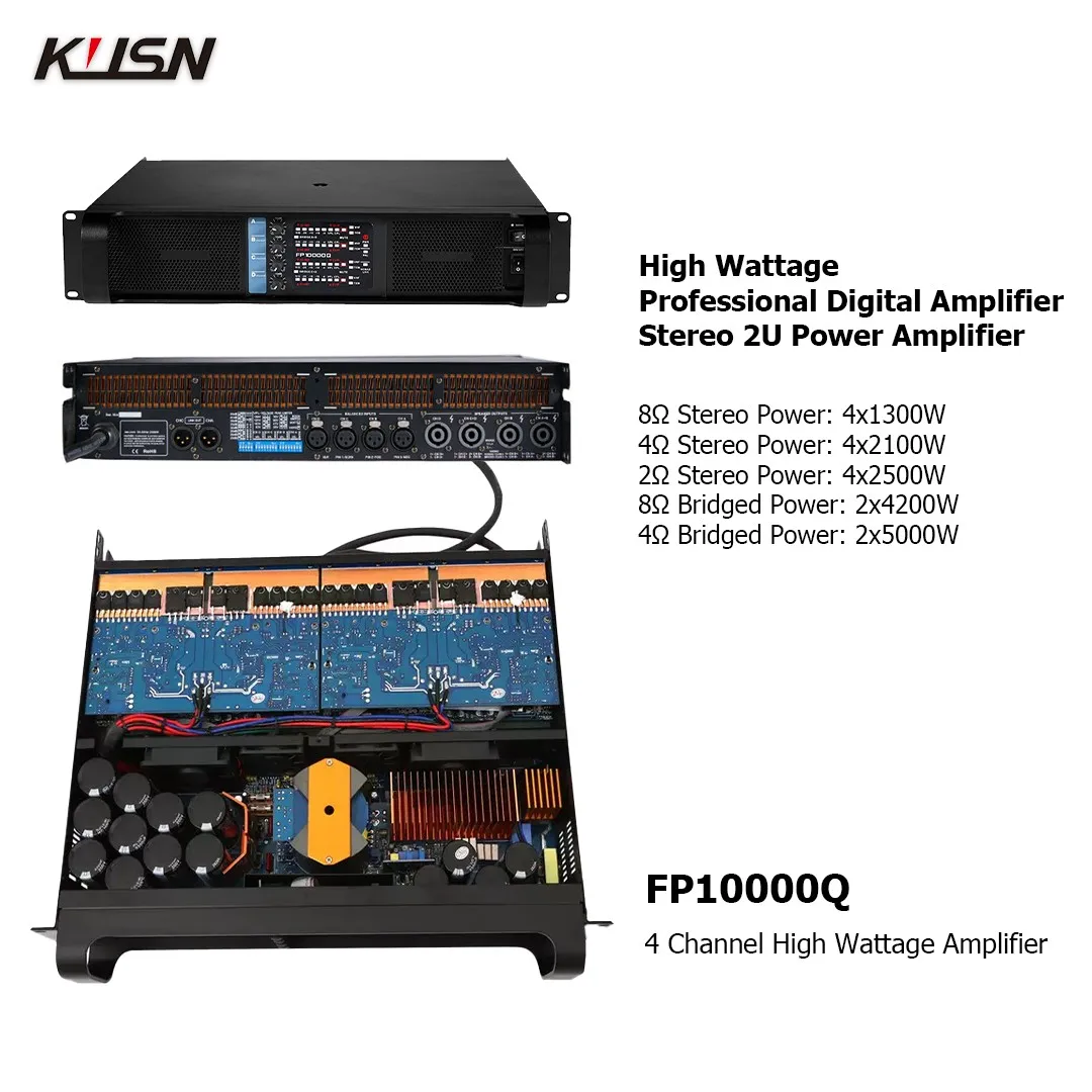 FP10000Q/FP20000Q 2500Wx4 전문가용 디지털 앰프 안정적인 2옴 FP 10000Q 2U 고출력 앰프 서브우퍼 스피커용 썸네일 2