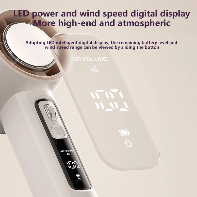 Xiaomi 휴대용 핸드 헬드 팬 10000mAh USB 충전식 고속 터빈 소형 팬 100 풍속 조절 가능한 얼음 냉각 팬