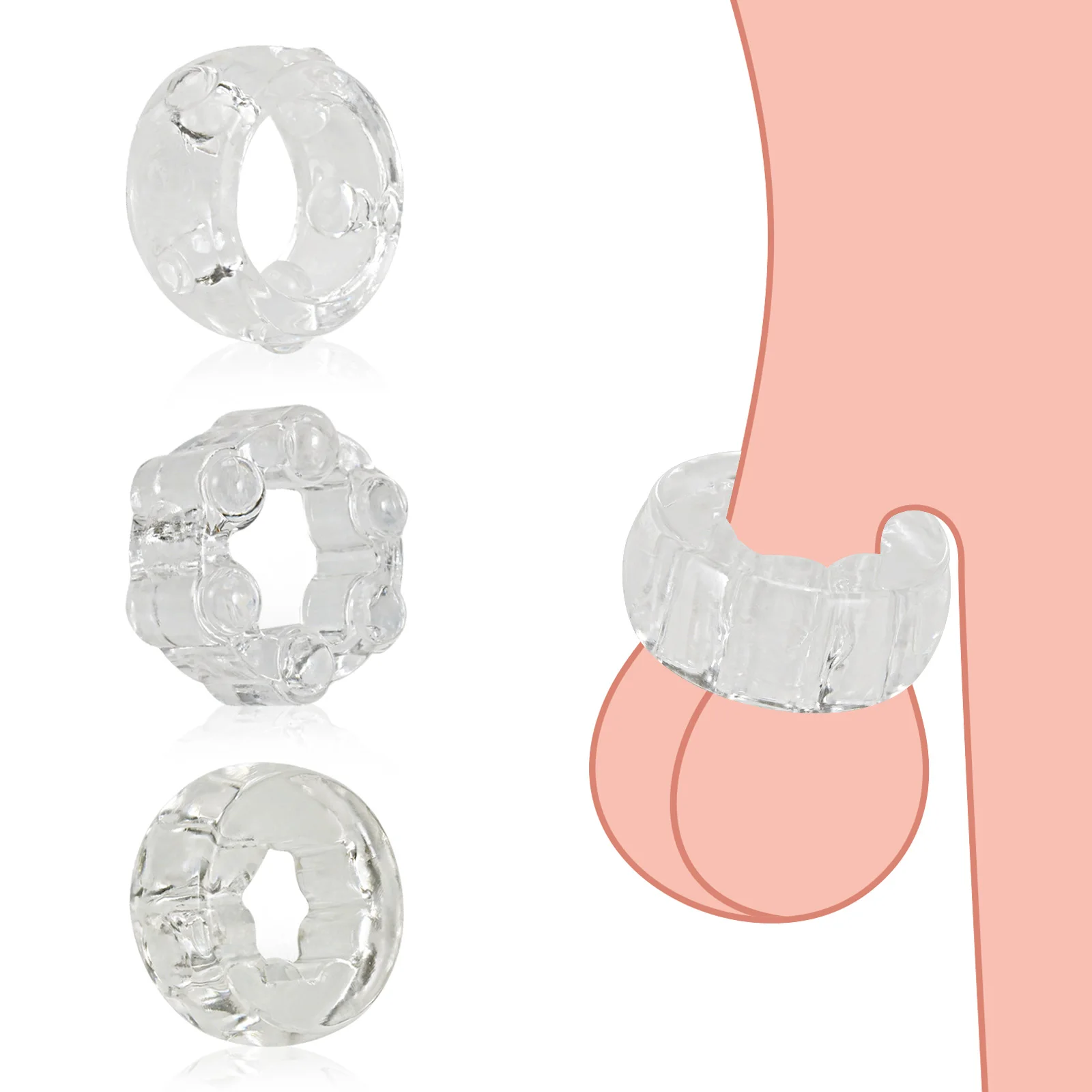 خاتم الديك ألعاب مثيرة حلقات القضيب ، نقالة الكرة الانتصاب تعزيز ألعاب الجنس محفز للرجال والأزواج #1