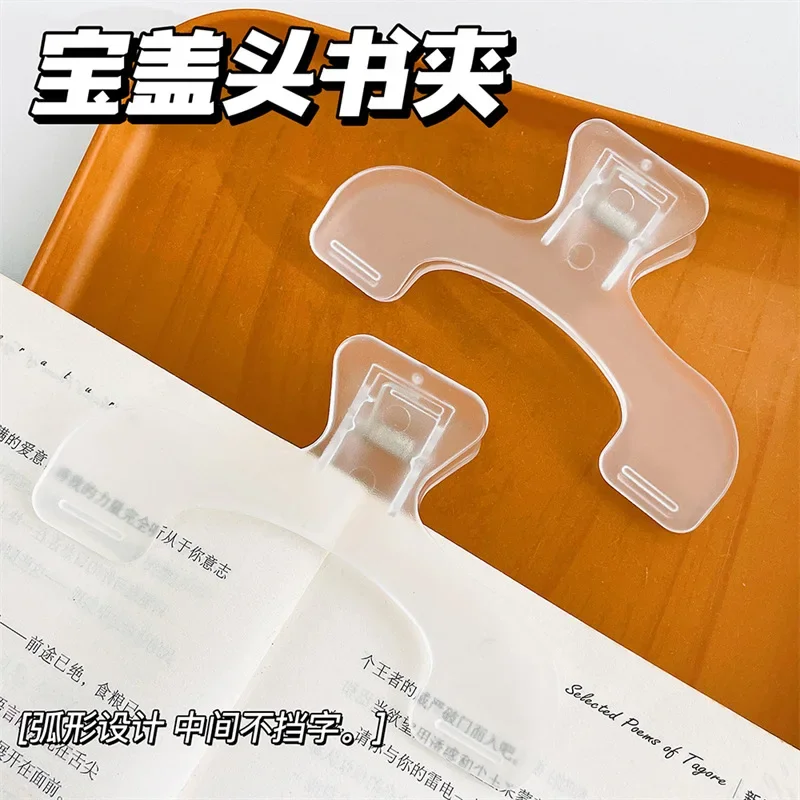 Immagine 3: Clip per Libri in Plastica Trasparente, Semplice Ausilio per la Lettura, Supporto Fisso per Libri, Segnalibri dal Design Creativo, Pratico Porta-Appunti per Librerie
