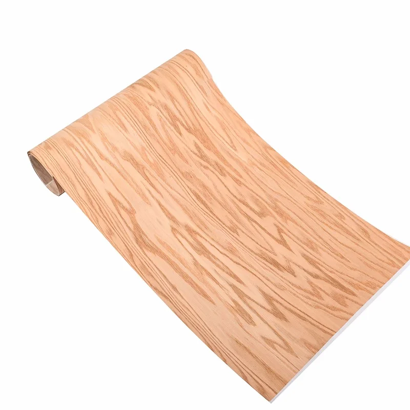 Home decoration Wood veneer Natural red oak tabletop Solid veneer wood 58x250cm Thickness 0.4mm