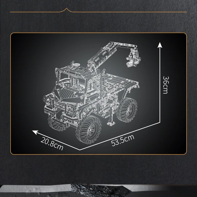 MOULD KING 17038 Terenowy ciężarówka Klocki konstrukcyjne Żuraw Zestawy klocków Spychacz Edukacyjne klocki moc Zabawki dla dzieci Prezenty urodzinowe
