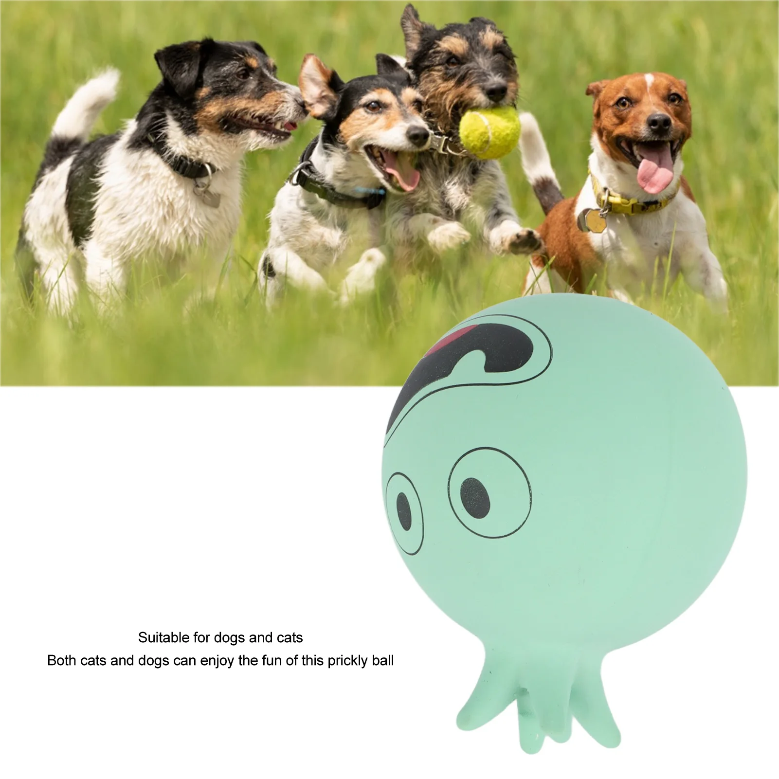 Squeaky Latex Dog Toy Cartoon Fun Puzzle Innovative Bite Proof Soft Latex Squeak Balls For Dogs Cats