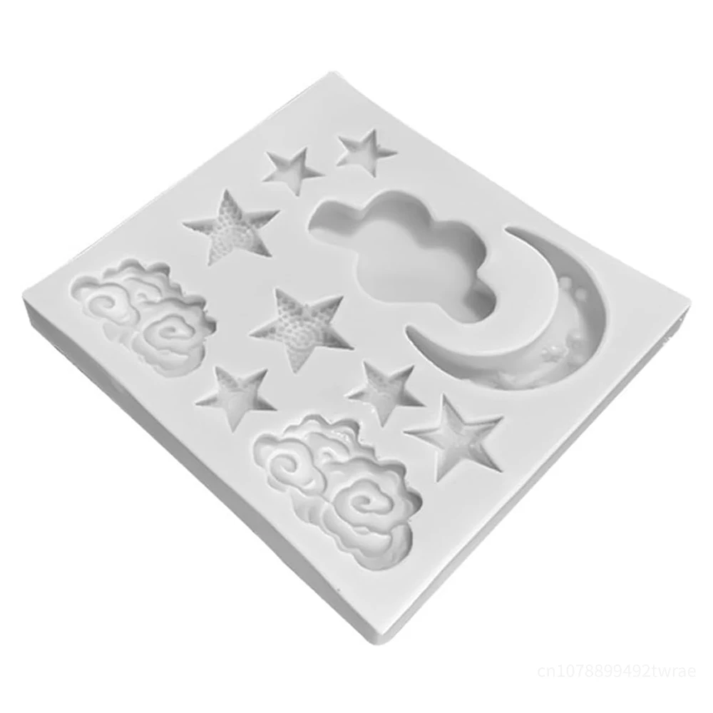 Eid Mubarak 3D Moon Stars Sun Face Silicone Cake Mold DIY Chocolate Candy Baking Mold Soap Wax Mould Baking Kitchen Tools