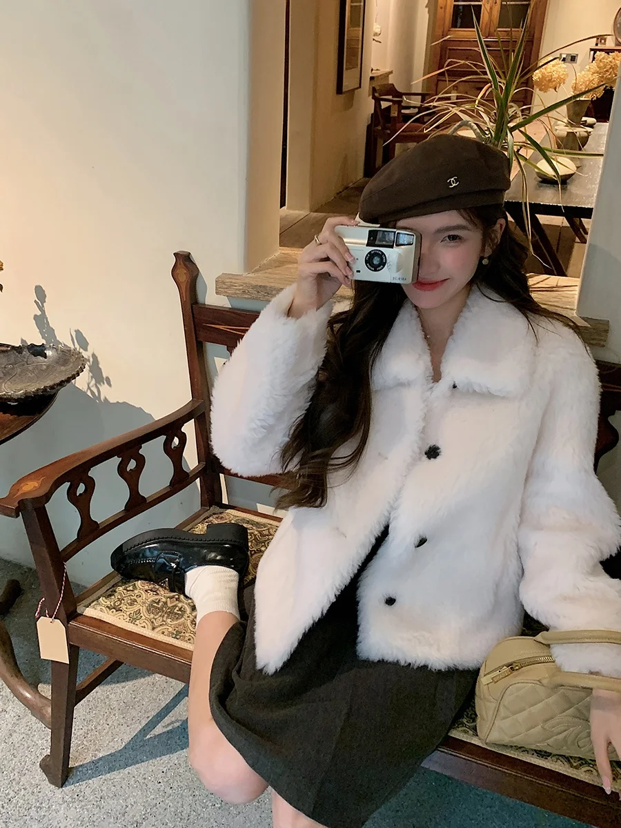 レディース オート ウール シープスキン フェイス ジャケット コート 2025 新作 スタイリッシュ レザー＆ファーコート カジュアル アウターウェア コート