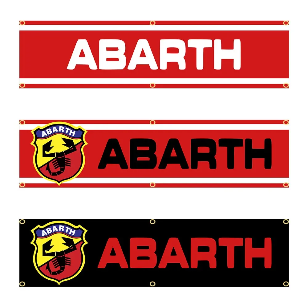 Bandera de Abarths para decoración de garaje o exterior, tapiz impreso de poliéster, 60x240cm