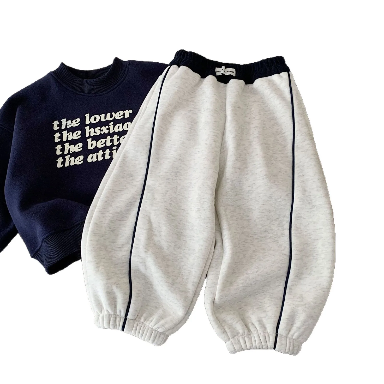 Детская одежда, детские повседневные флисовые штаны, новинка зимы 2025 года, свободные спортивные штаны в корейском стиле, спортивные штаны на шнурке для мальчиков и девочек