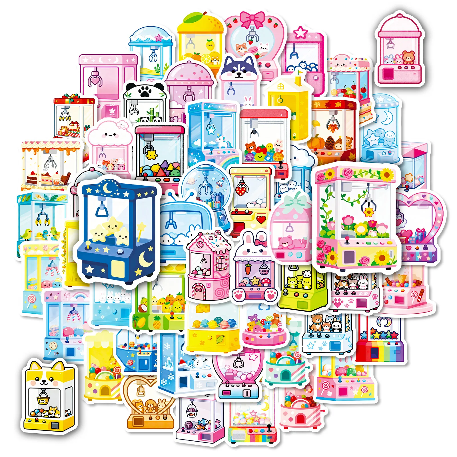 56/112 قطعة الملونة متعة مخلب آلة دمية ملصقات DIY لعبة للثلاجة خوذة سكيت صندوق أدوات مكتب شارات الهاتف
