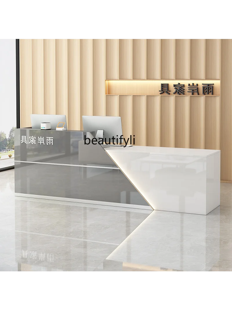 Beauty Salon Clothing Commercial Paint Company with Lights Office Front Desk Reception Desk Cashier Bar Cabinet