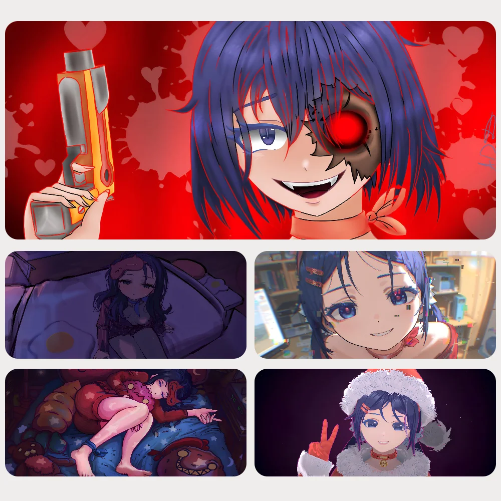 

horror game girl MiSide Mousepad Mouse Mat Desk Mat With Pad Gaming Accessories Prime Gaming XXL Keyboard Pad Padding Mat