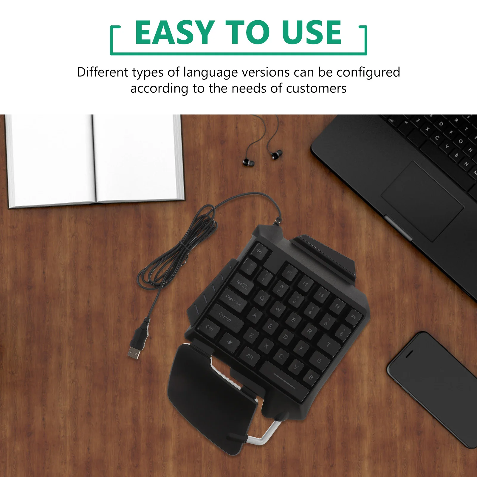 Keyboard Satu Tangan 3 Warna Rgb Backlit Compact Gaming Keypad Untuk Laptop Komputer Keyboard Backlit Campuran Untuk