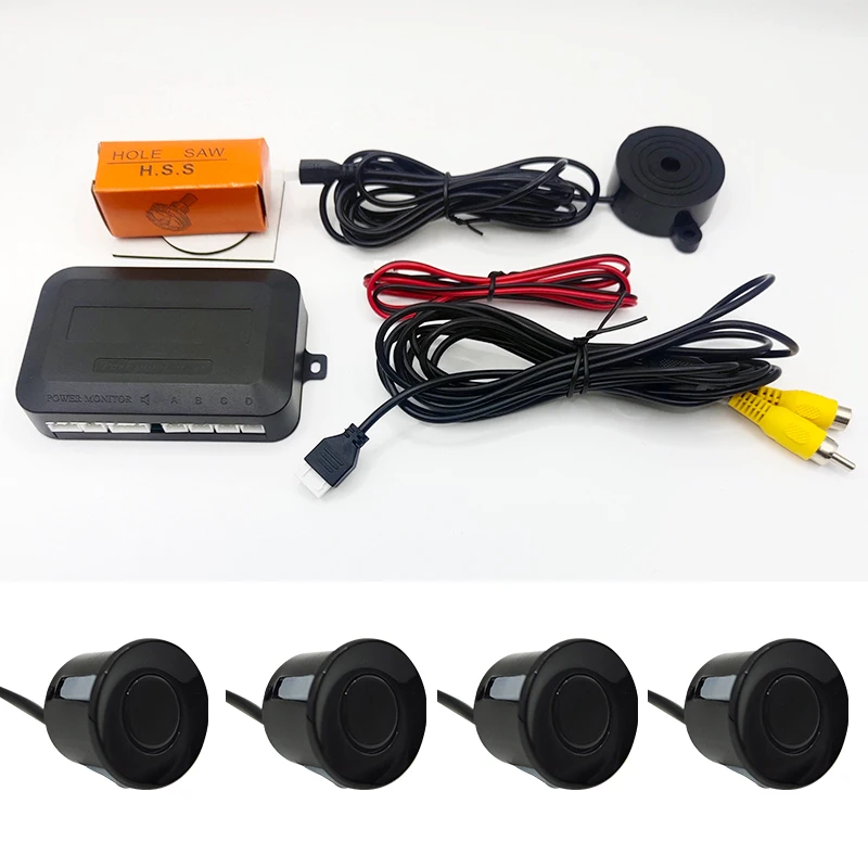 Video Parking Sensor Kit Car Reverse Backup Radar Assistance Auto Monitor Digital Display forMonitor Camera System