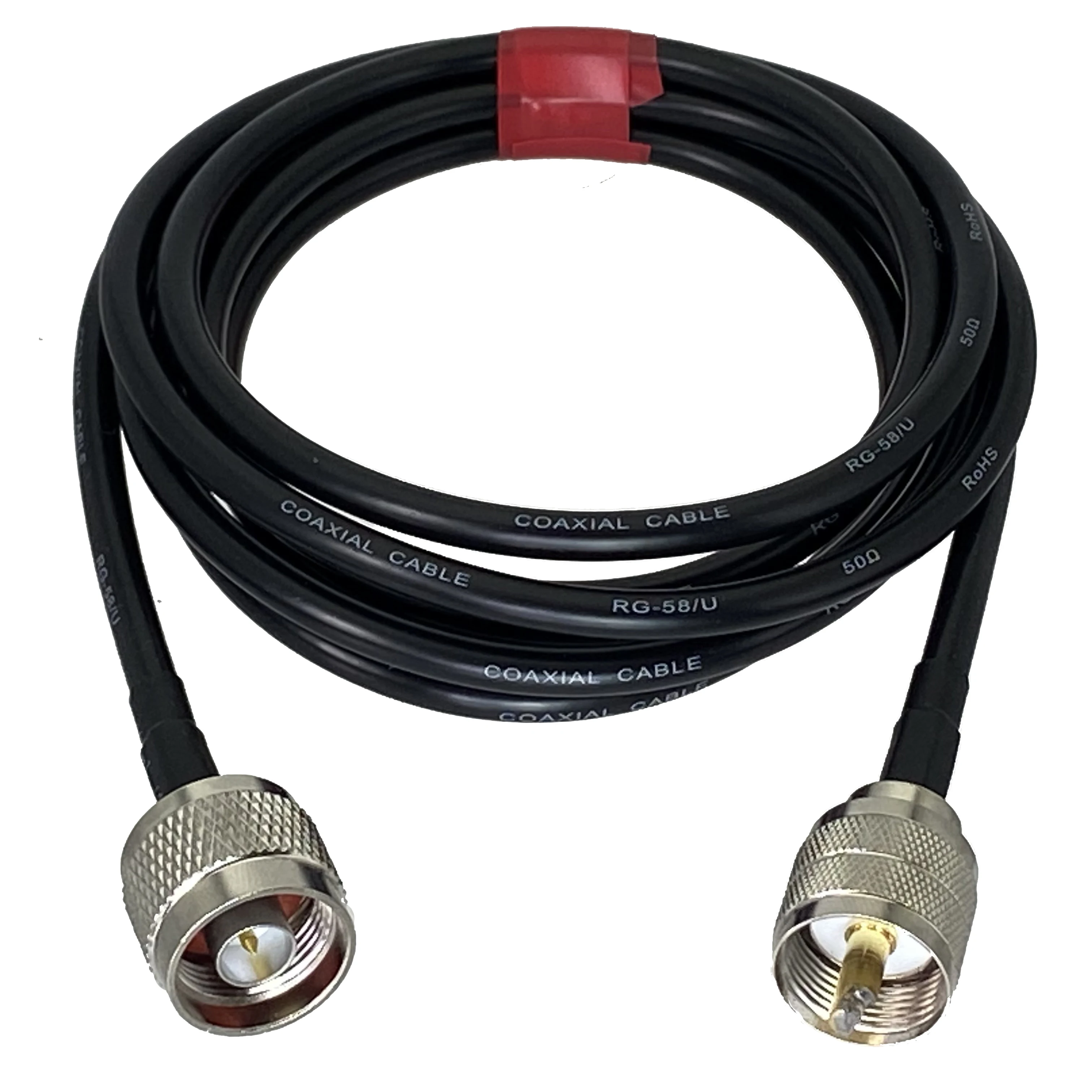 【セール中】RG58 ケーブル N オスプラグ - UHF PL259 オスプラグコネクタ 50ohm 圧着 RF 同軸ジャンパーピグテールストレート 6 インチ? 20 メートル