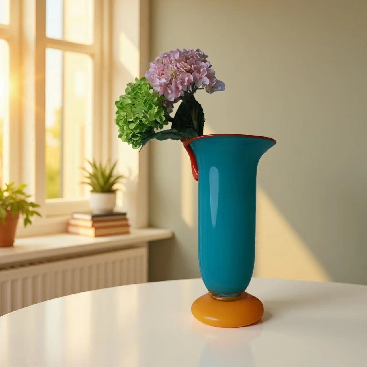 HP  Pastoral cream wind bell goblet ceramic vase guest dining table soft decoration simulated flower hydroponic pendulum