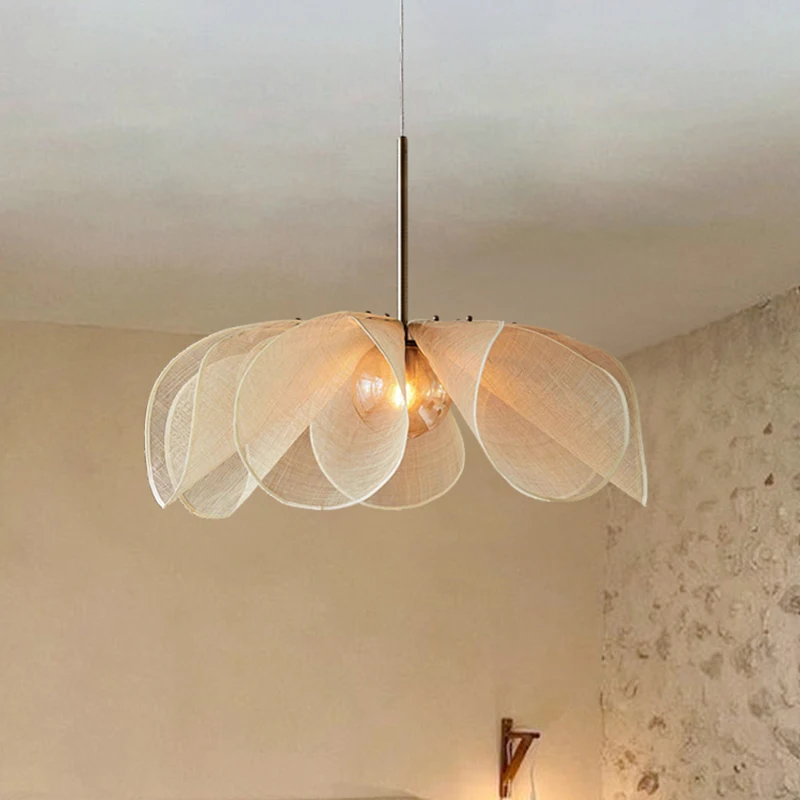 خمر وابي سابي النسيج مُثبتة في السقف ضوء النمط الياباني مصباح معلق لغرفة المعيشة مطعم فندق - إضاءة المزاج