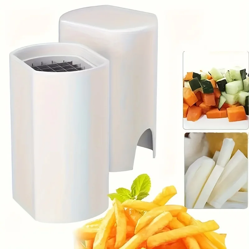 Schnell geschnittener Pommes-Frites-Schneider aus Edelstahl, Kartoffelschneider, multifunktionaler Gemüseschneider mit Crinkle-Schnitt, langlebiges ABS-Küchenhelfer