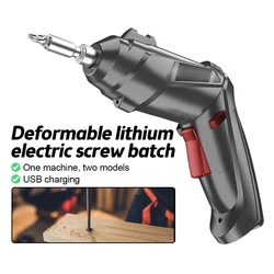 Electric Screwdriver Cordless Power Drill Hole Lithium Battery Rechargeable Multi-function Screwdriver Household Installation