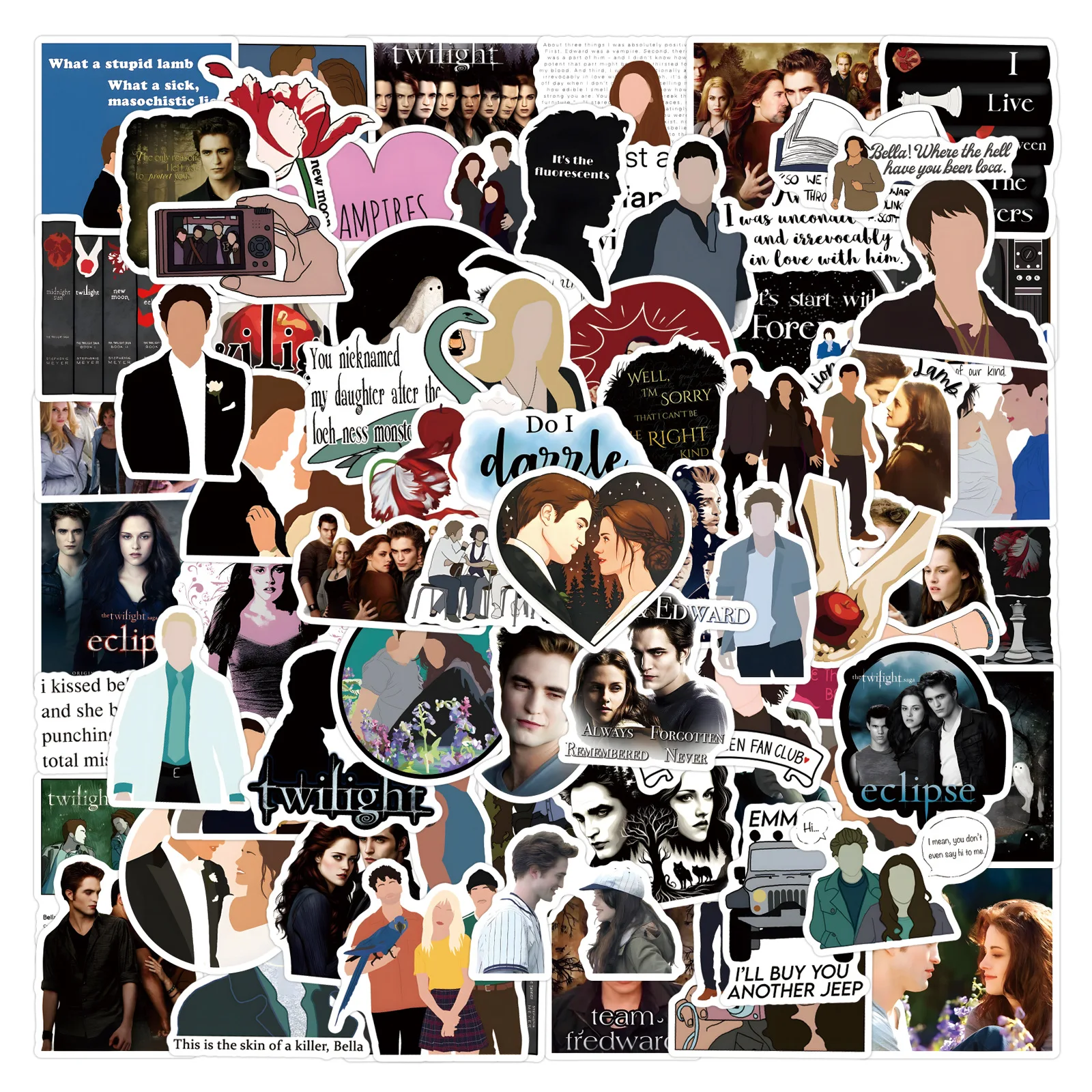 110 قطعة من ملصقات الشفق Bella Graffiti ملصقات DIY المزخرفة لكوب الماء ولوح التزلج المقاوم للماء