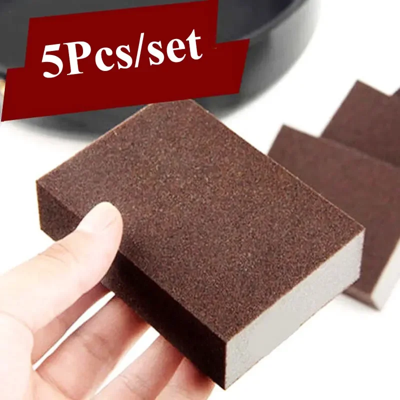 5pcs Kitchen Clean Sponge Gadgets Sponge Carborundum Removing Rust Cleaning Brush Descaling Clean Rub for Cooktop Pot