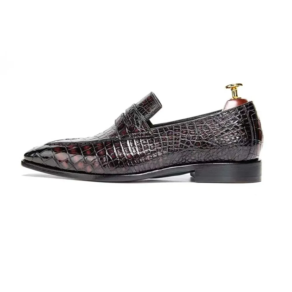 chue new arrival men dress shoes male crocodile leather shoes