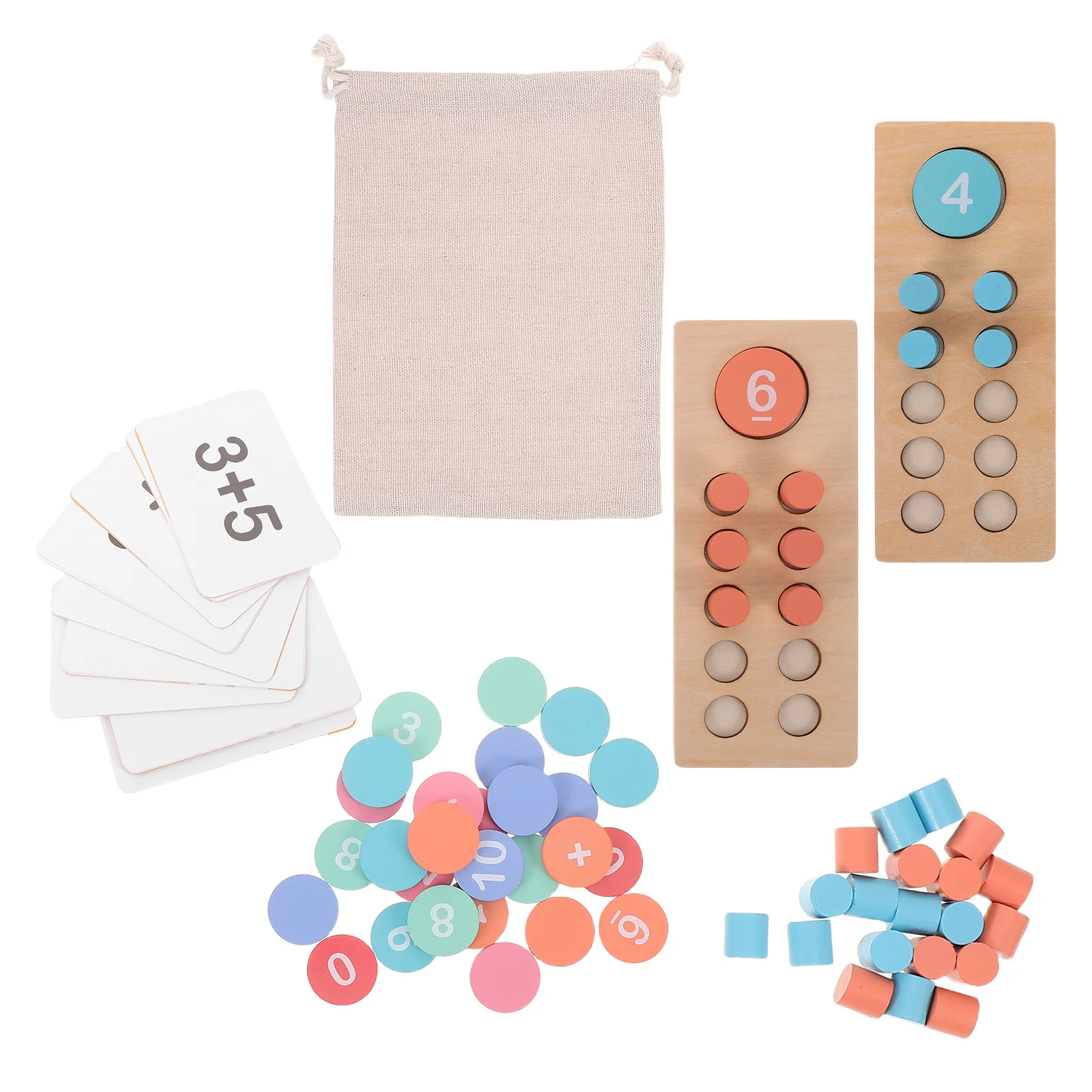 1Set Per Bambini Matematica Educativa Conteggio Telaio Montessori Kit Aritmetico Perline Colorate Addizione Sottrazione Aiuto Per L'apprendimento
