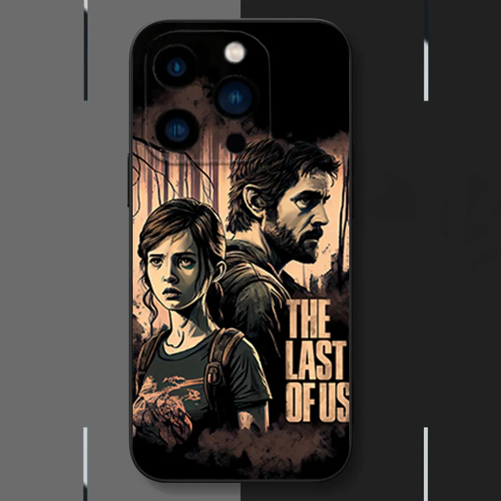 Game T-The L-Last of U-Us Phone Case for iPhone 12 11 13 14 15 16 Max Pro Plus Black Soft Silicone Cover image 4