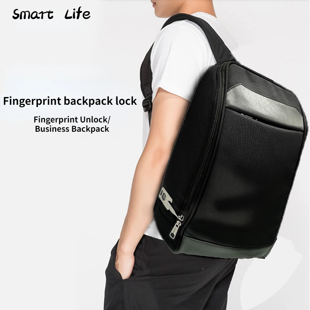 Imagem -01 - Impressão Digital Lock Backpack Negócio Mochila Impressão Digital Bloqueio de Grande Capacidade de Viagem Inteligente Bloqueio Computador Bolsa Estudante impressao digital lock backpack negocio mochila impressao digital bloqueio de grande capacidade de viagem inteligente bloqueio computador bolsa estudante 01