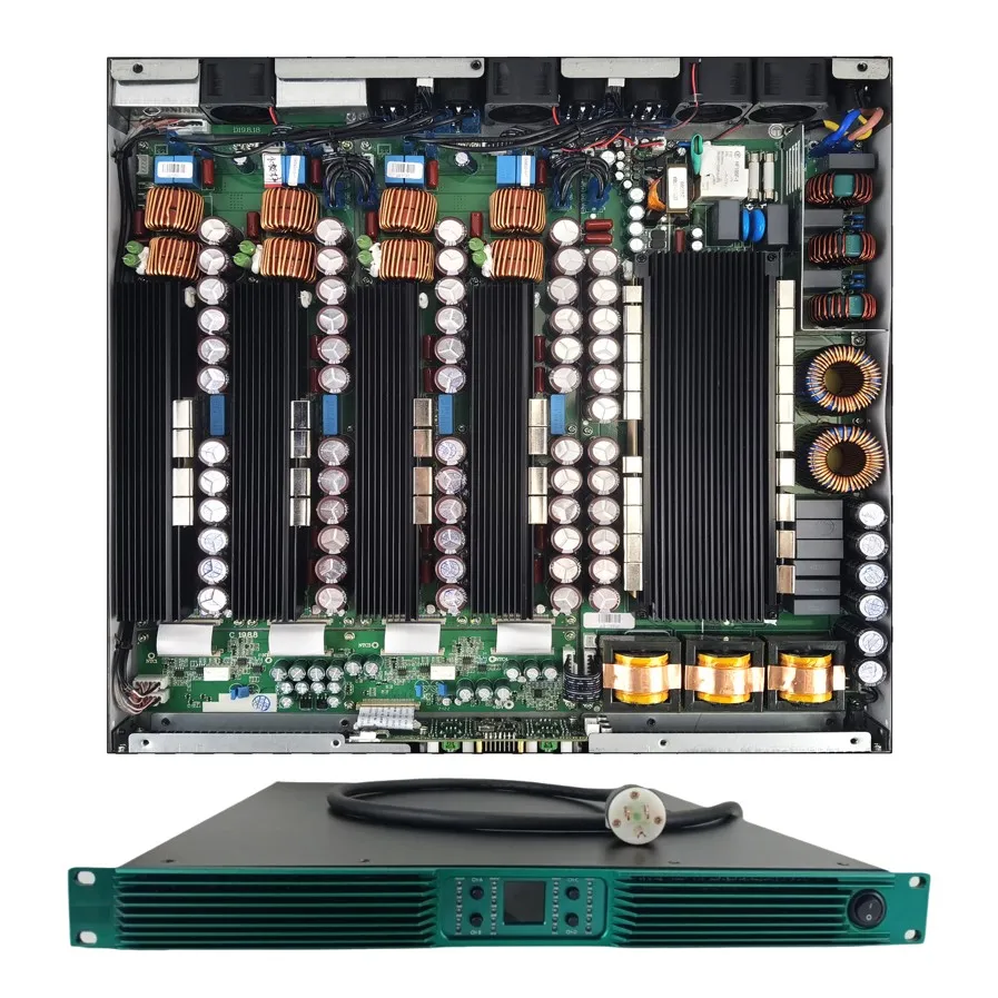 Outdoor Power Amplifier 3500W SNR 112dB Class D Stereo Amplificador Potencia Eficiencia 93%