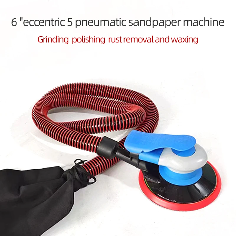 6 Inch Round Pneumatic Blue Eccentric 5MM Dry Grinder Self Suction Dust Handheld Atomic Ash Sander Paper Machine