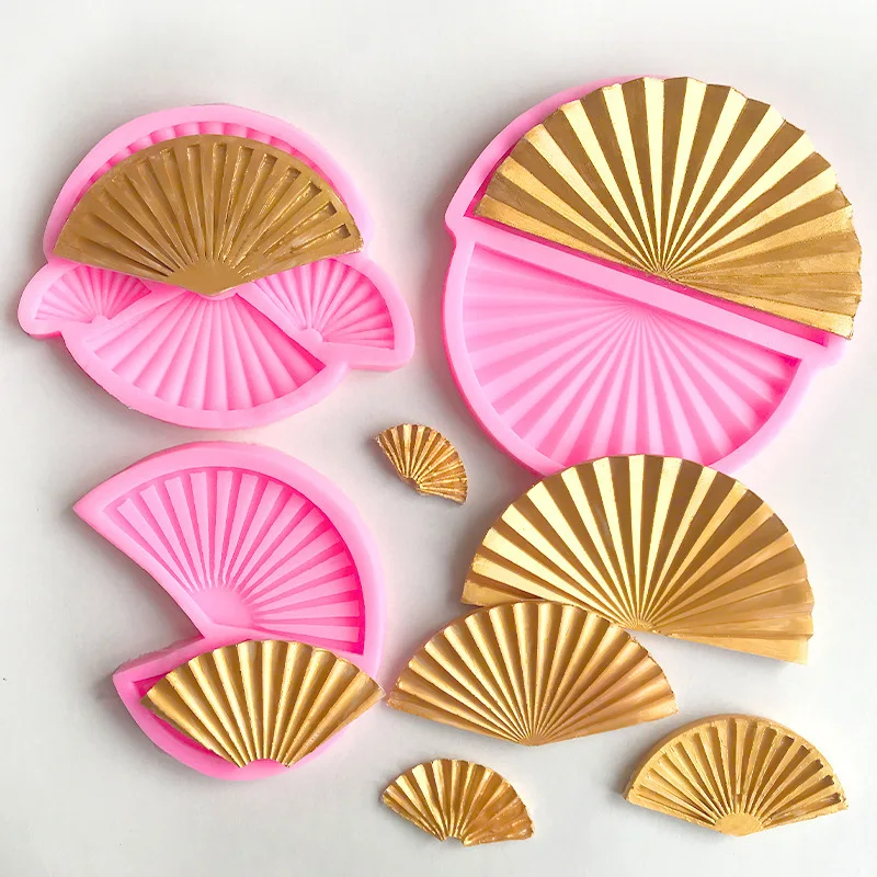 

Новая свадебная тематическая складная веерная декоративная силиконовая форма для помадки в китайском стиле веерная ширма торт шоколадный топпер форма для орнамента