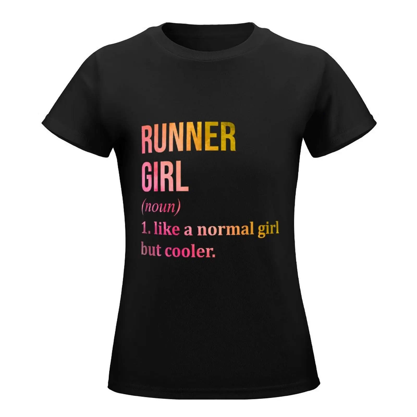 Runner Girl Funny Running Quote in Watercolo| Perfect Gift T-Shirt animal prinfor plus sizes anime graphic t-shirts for Women