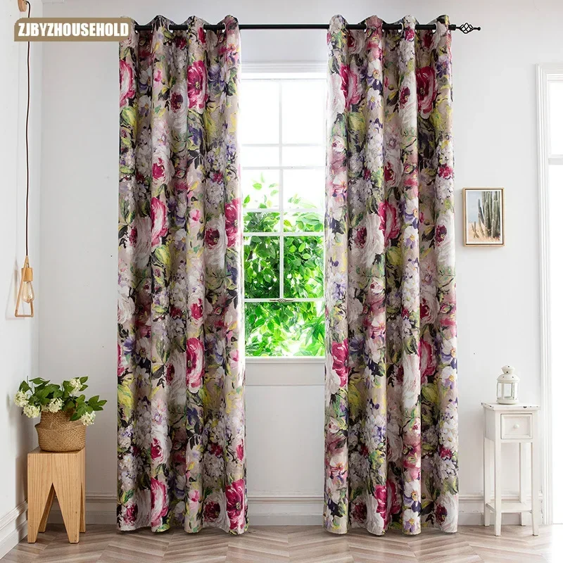 

1PC Blackout Oil Painting Curtains for Living Dining Room Bedroom Series Paper Printing Paper Printing Curtains Window Customize