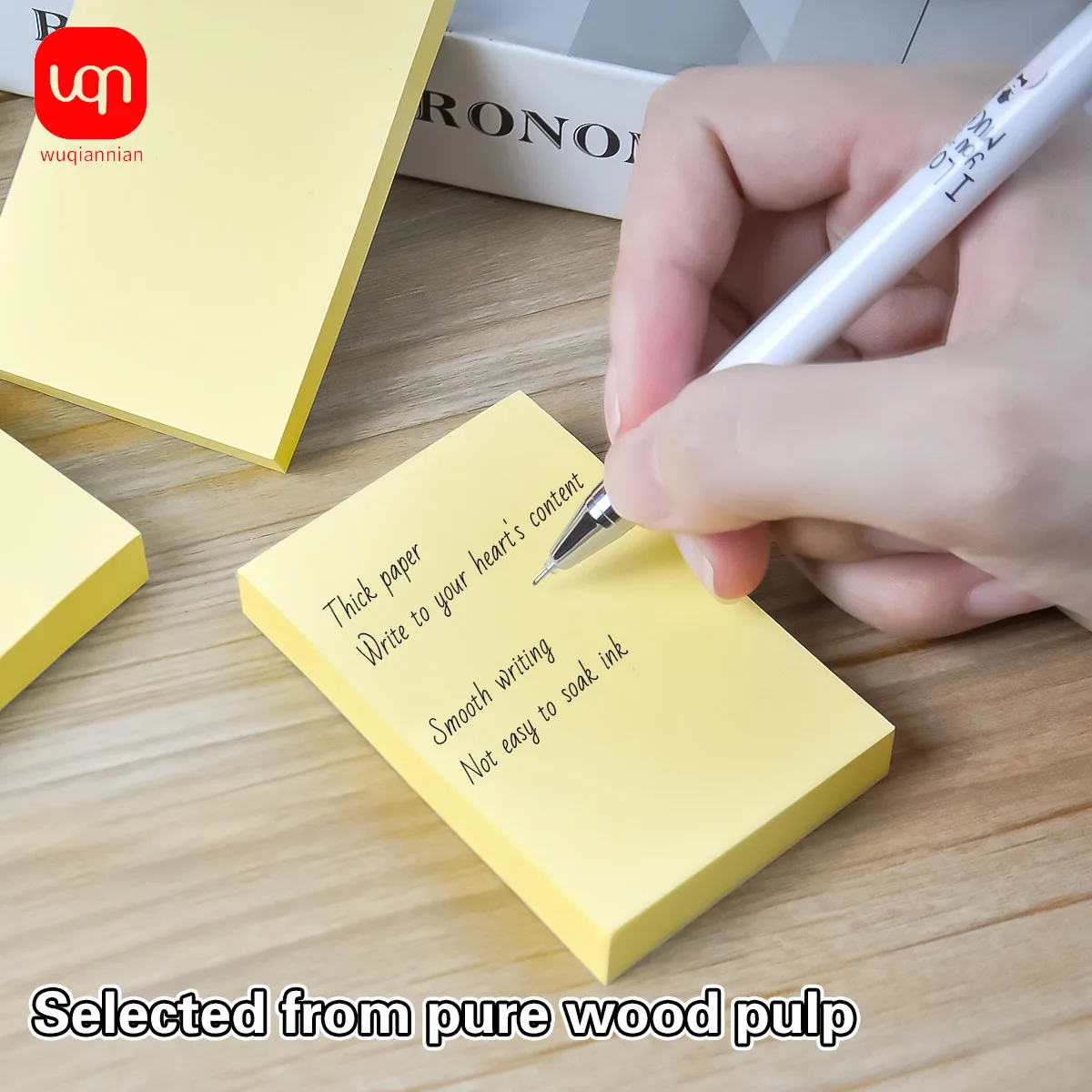 WQN-3/6/12PCS Note adesive autoadesive 2*3 pollici riutilizzabili adatte per appunti, ufficio, scuola e forniture per ufficio