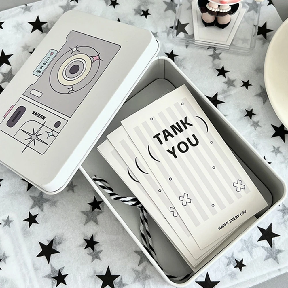 Graffiti Design Iron Storage Box Korea Tin Box Idol Photocards Storage Box Idol Photo Card Collect Case With Cover Stationery